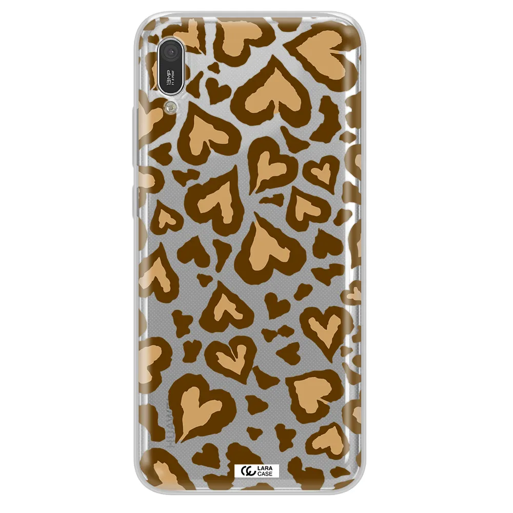 Heart Leopard Huawei Y6 Pro 2019 Clear TPU Case