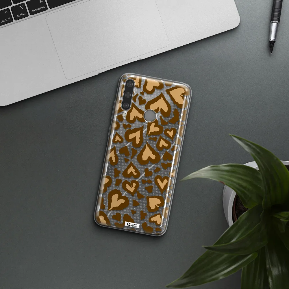Heart Leopard Huawei Y6P Clear TPU Case