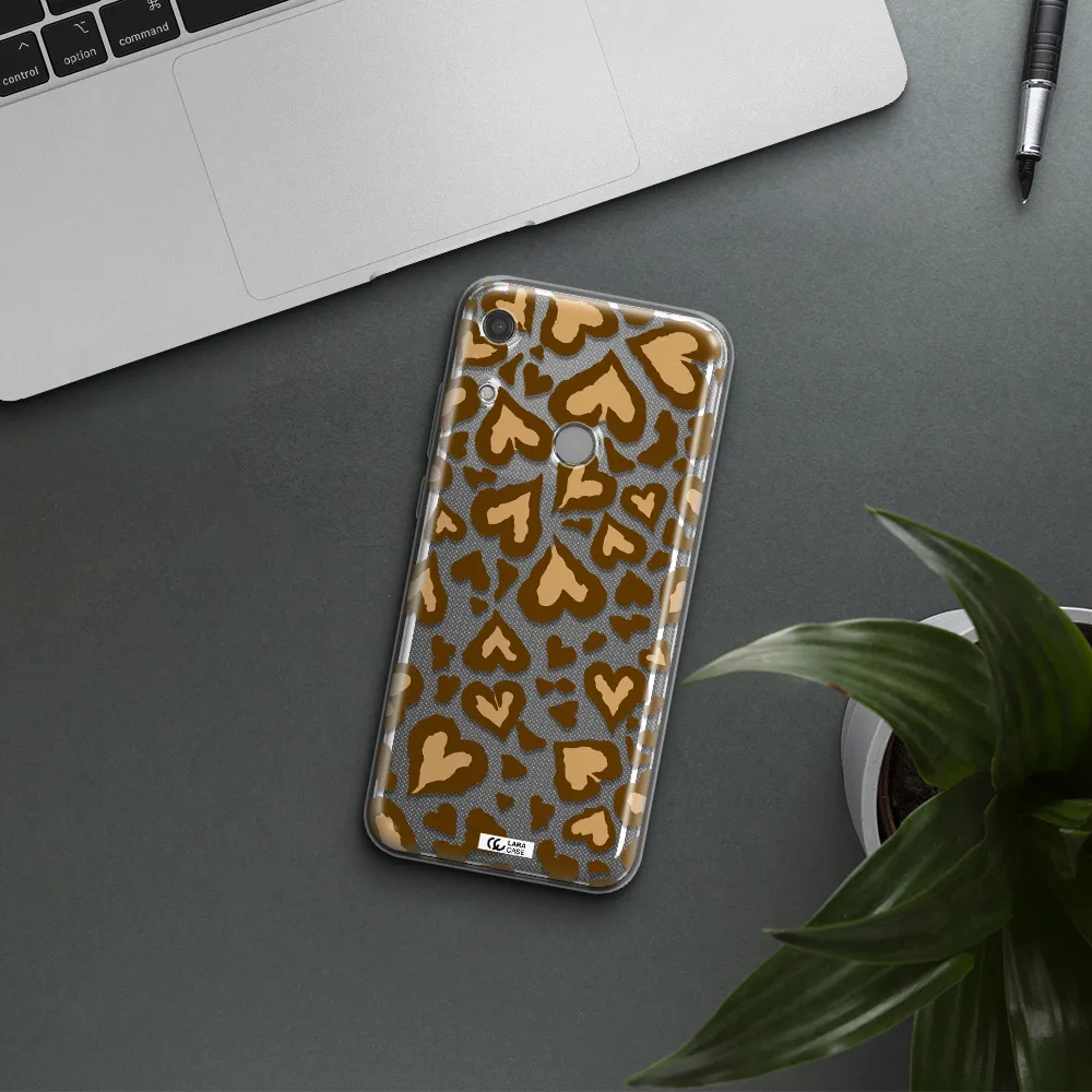 Heart Leopard Huawei Y6S Clear TPU Case