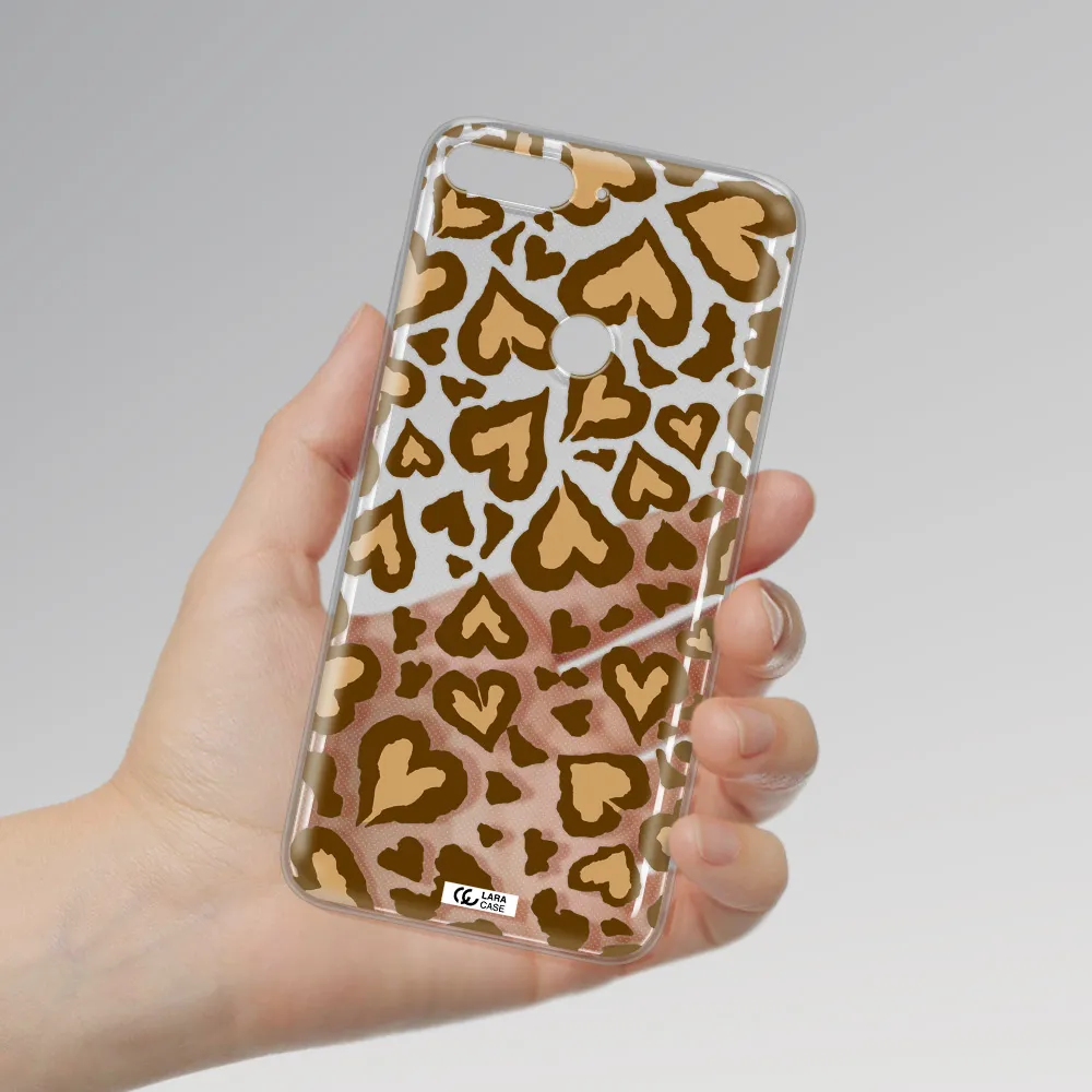 Heart Leopard Huawei Y7 2018 Clear TPU Case