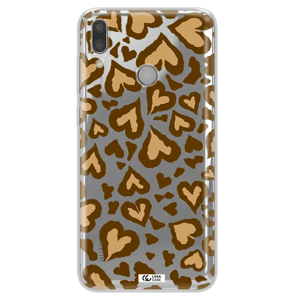Heart Leopard Huawei Y7 2019 Clear TPU Case