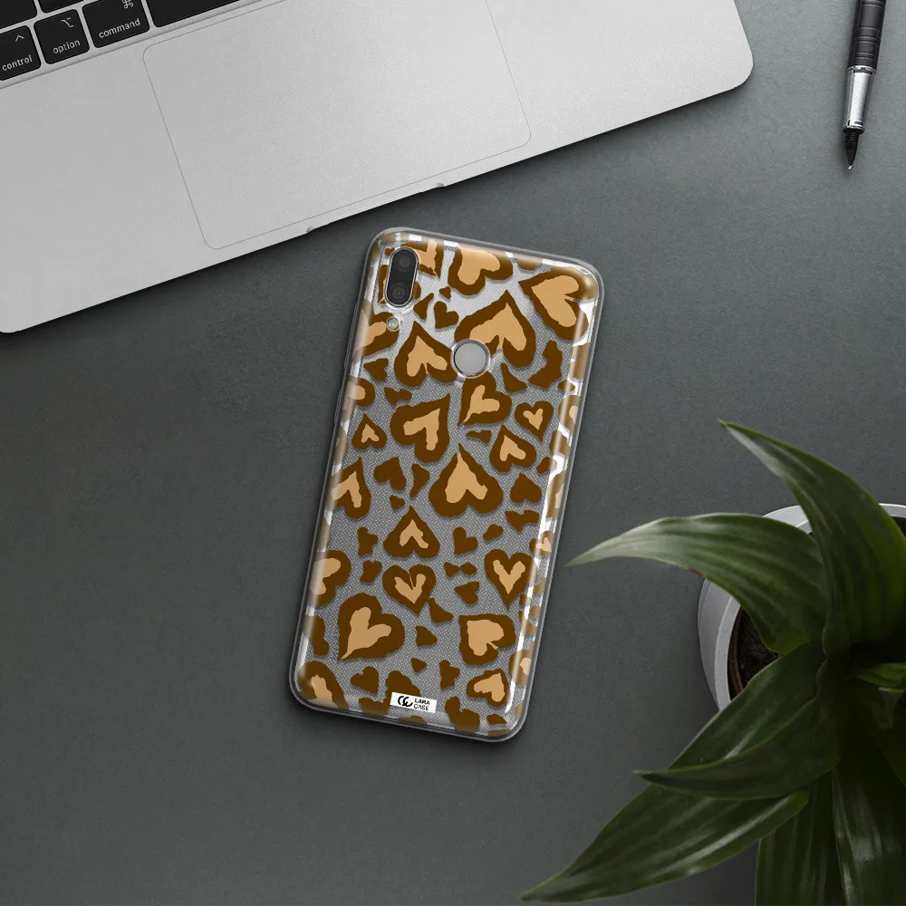 Heart Leopard Huawei Y7 2019 Clear TPU Case