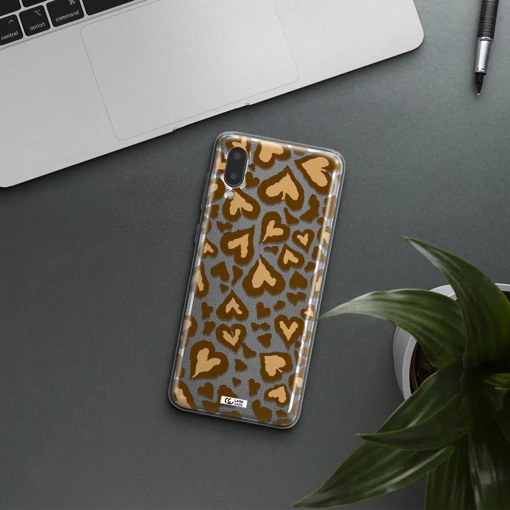 Heart Leopard Samsung A02 Clear TPU Case