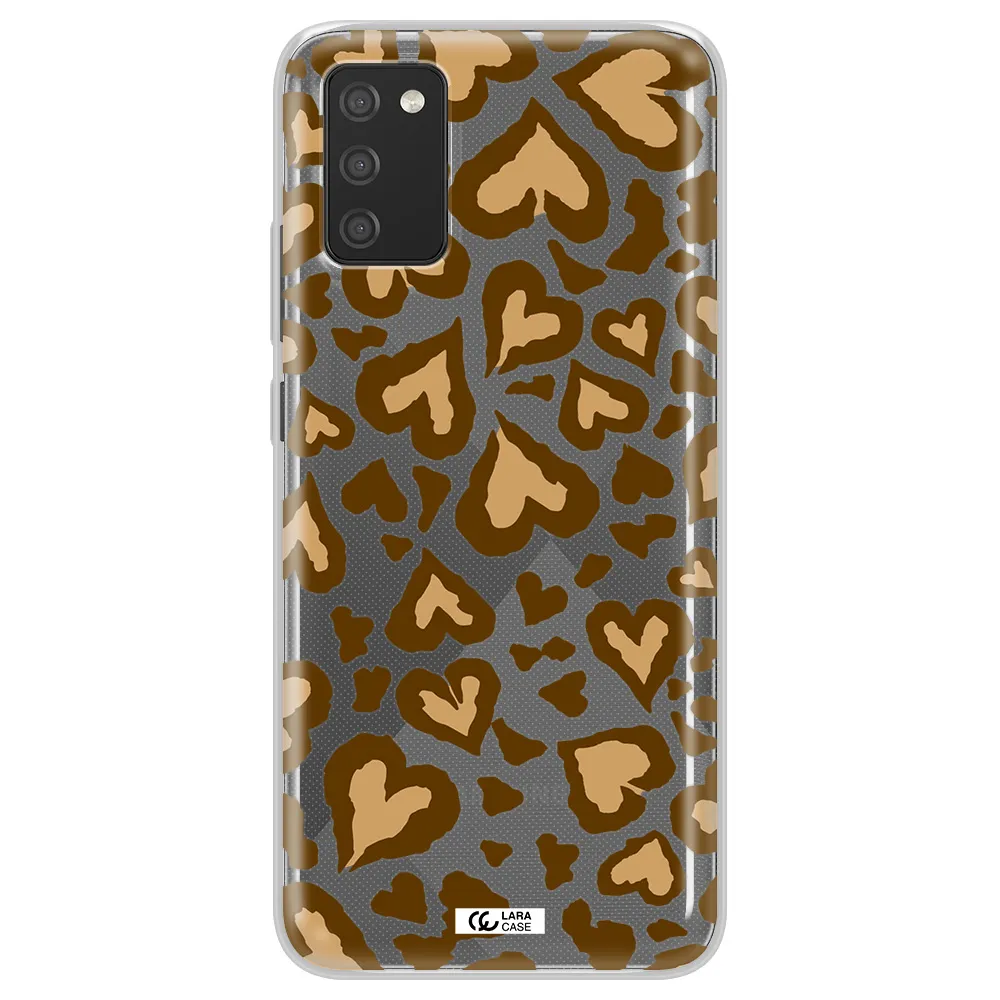 Heart Leopard Samsung A02S Clear TPU Case