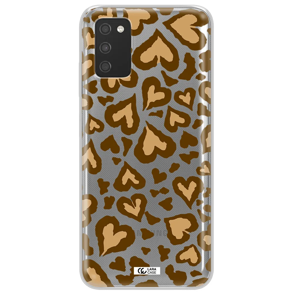Heart Leopard Samsung A03S Clear TPU Case