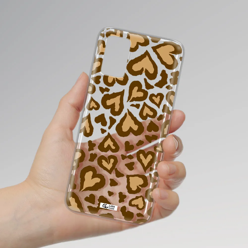 Heart Leopard Samsung A03S Clear TPU Case