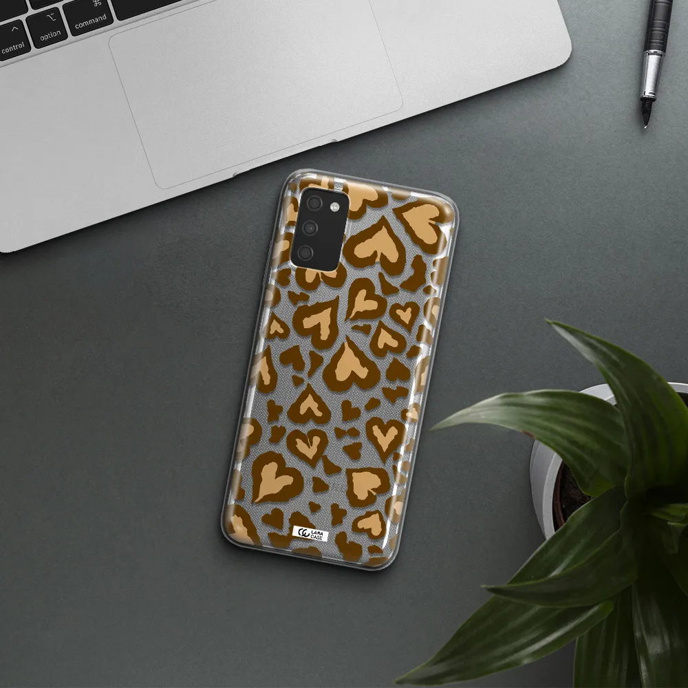 Heart Leopard Samsung A03S Clear TPU Case