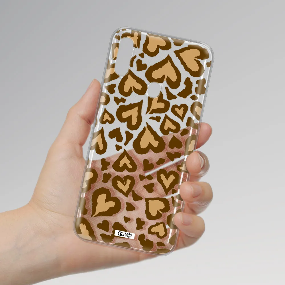 Heart Leopard Samsung A11 Clear TPU Case