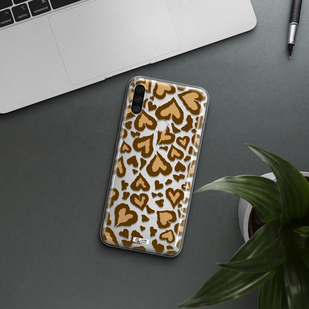 Heart Leopard Samsung A11 Clear TPU Case