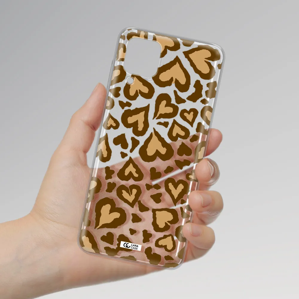 Heart Leopard Samsung A12 4g Clear TPU Case