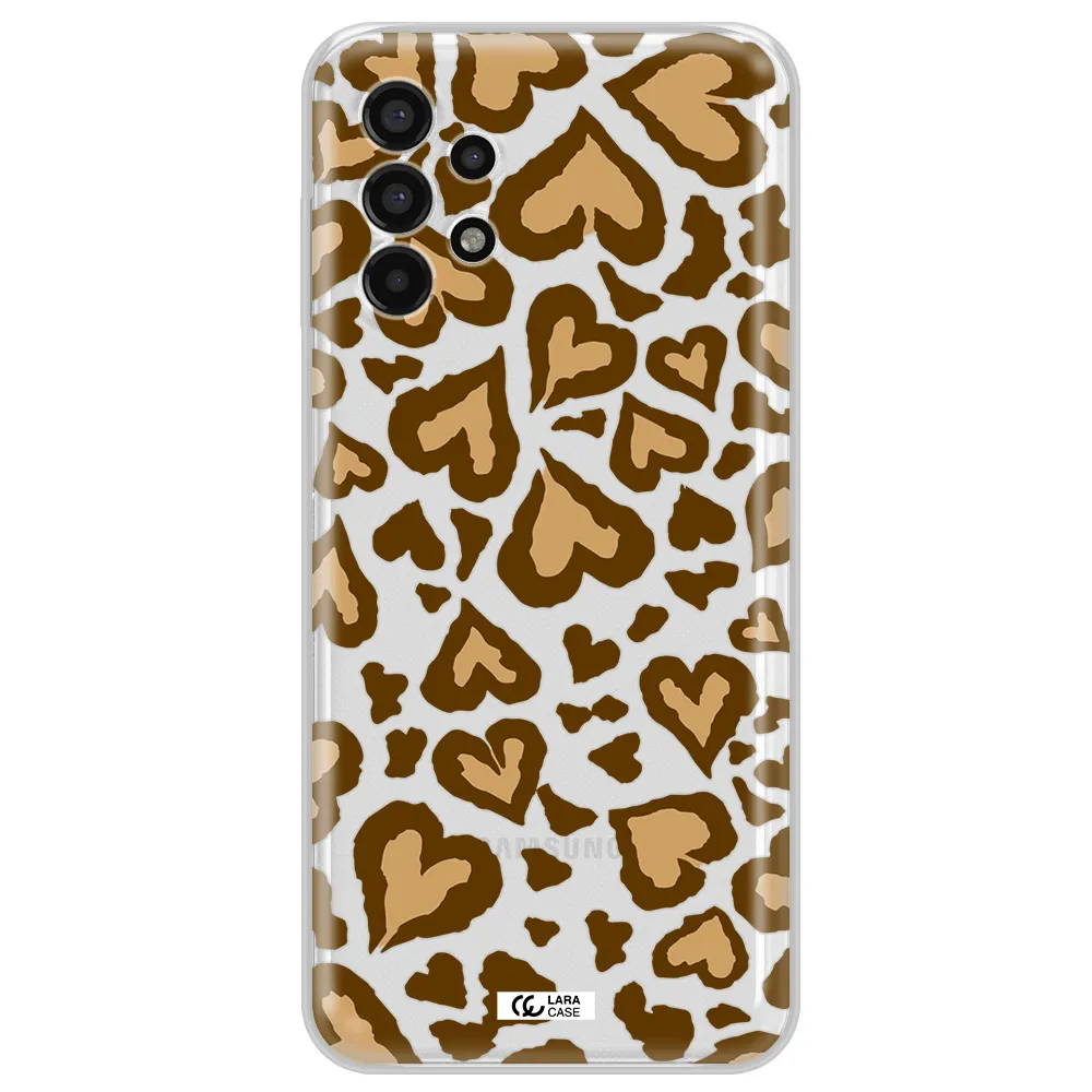 Heart Leopard Samsung A13 4g Clear TPU Case