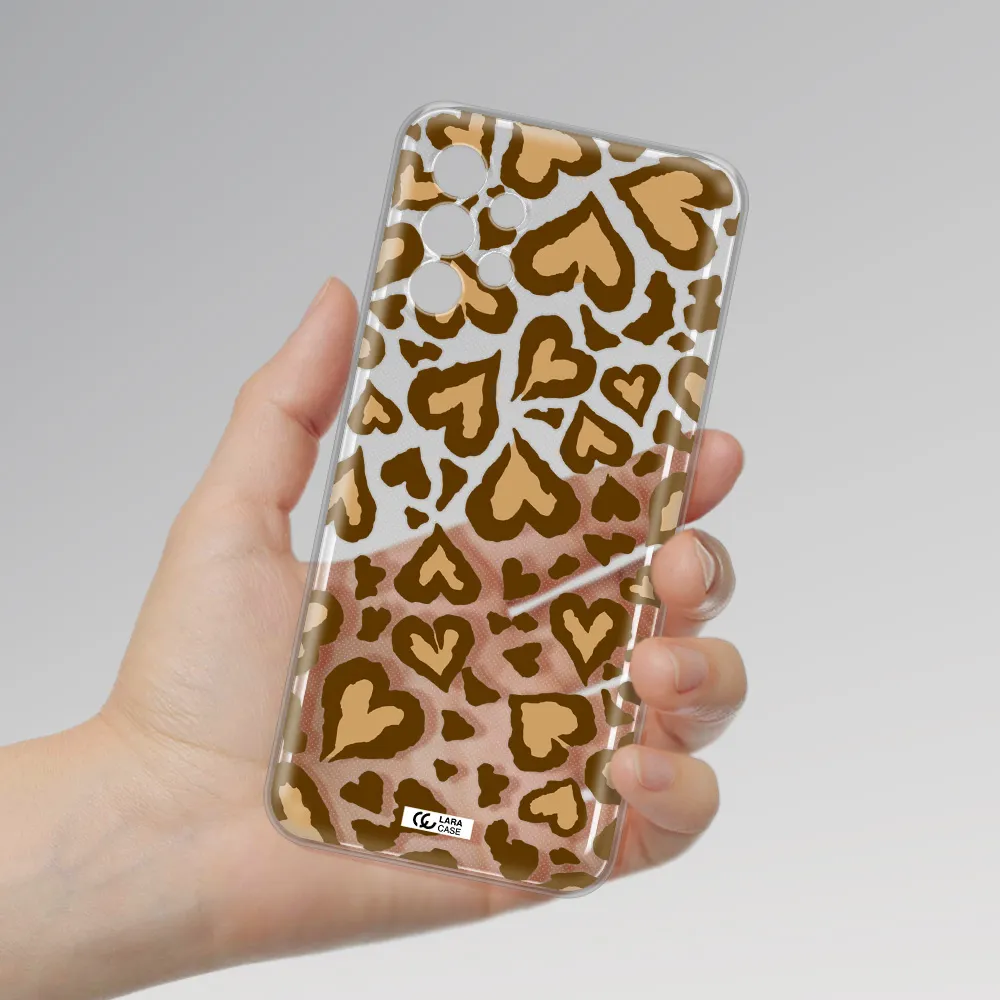 Heart Leopard Samsung A13 4g Clear TPU Case