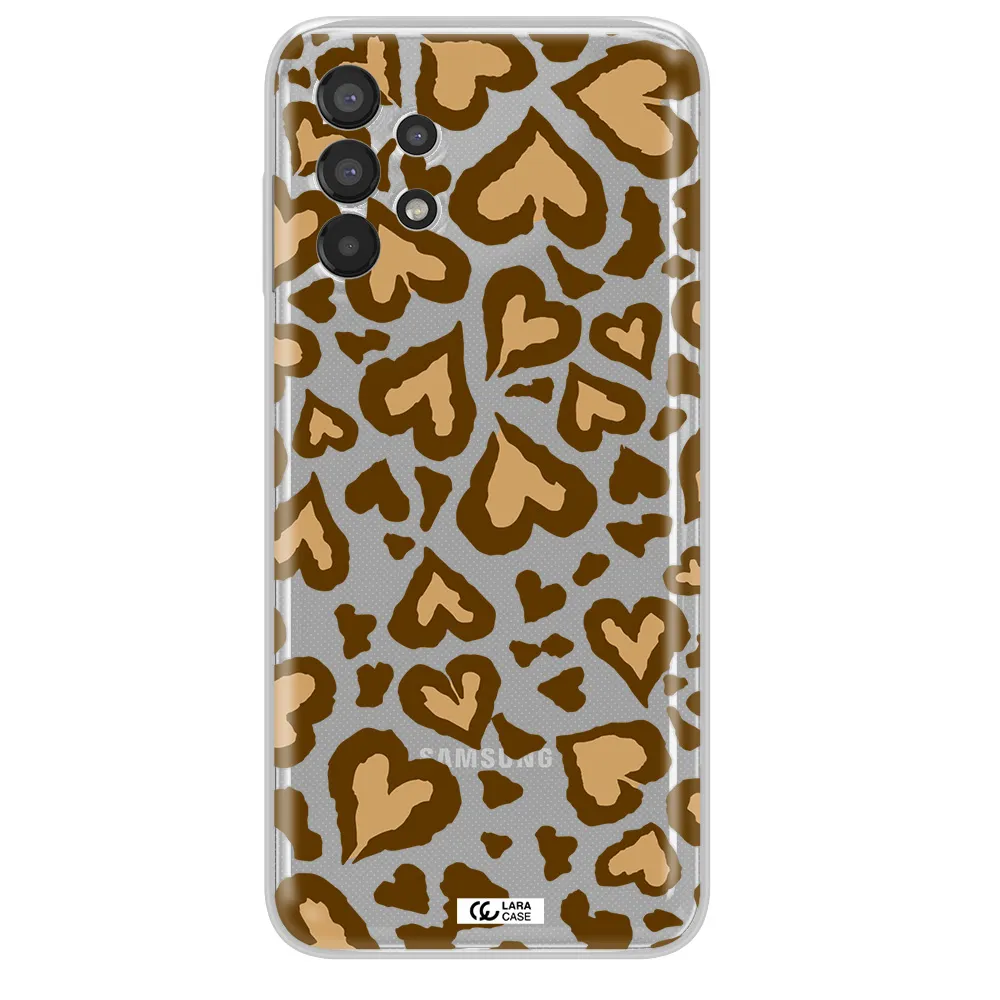 Heart Leopard Samsung A13 Clear TPU Case