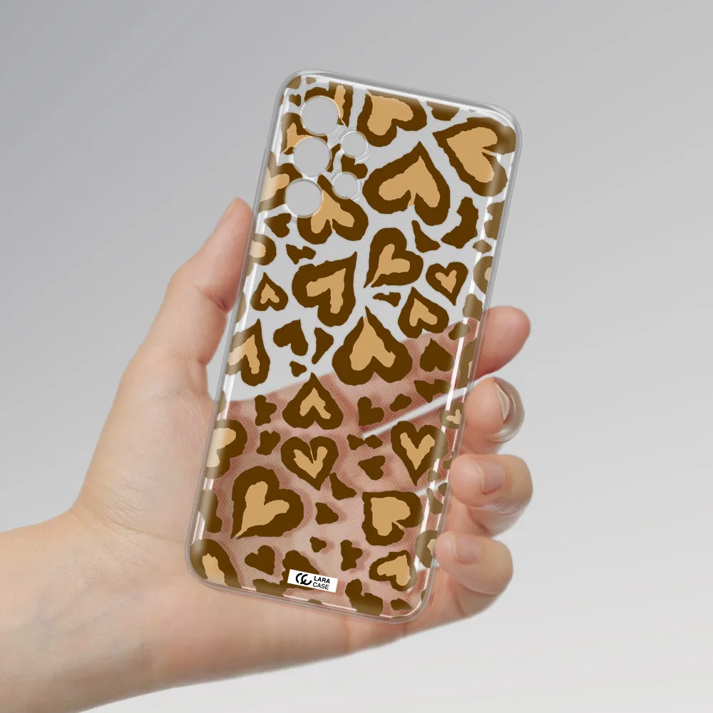 Heart Leopard Samsung A13 Clear TPU Case