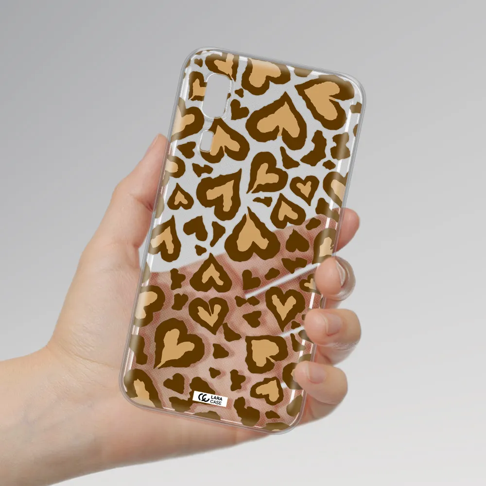 Heart Leopard Samsung A2 Core Clear TPU Case