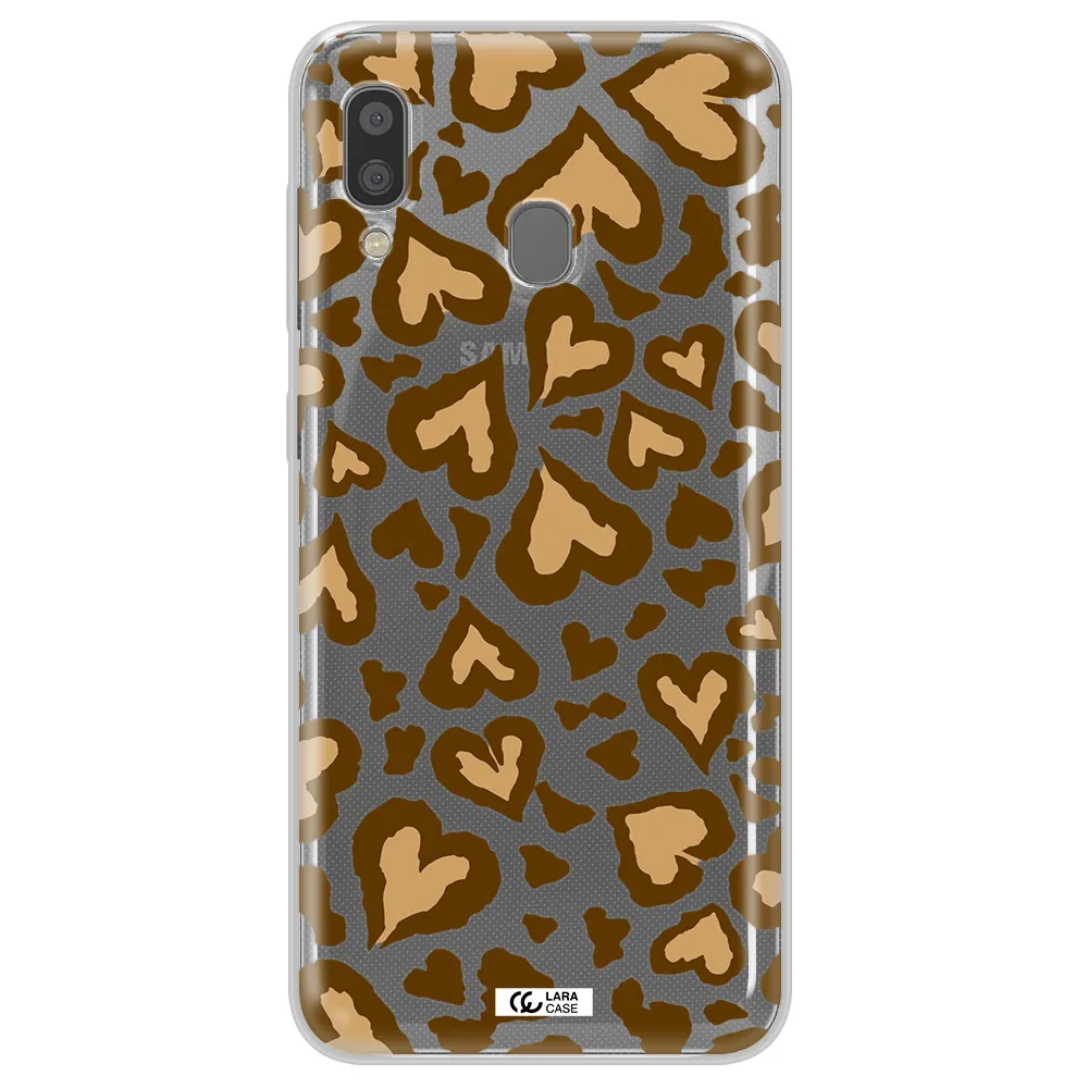Heart Leopard Samsung A20 Clear TPU Case
