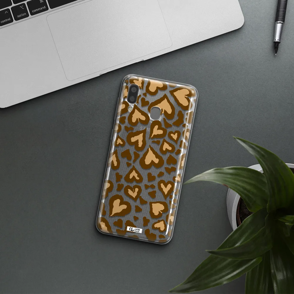 Heart Leopard Samsung A20 Clear TPU Case