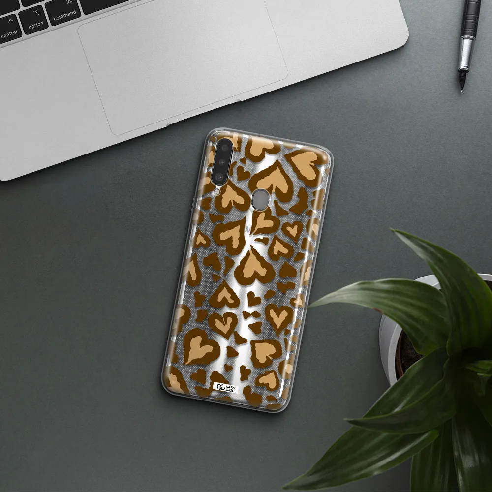 Heart Leopard Samsung A20S Clear TPU Case