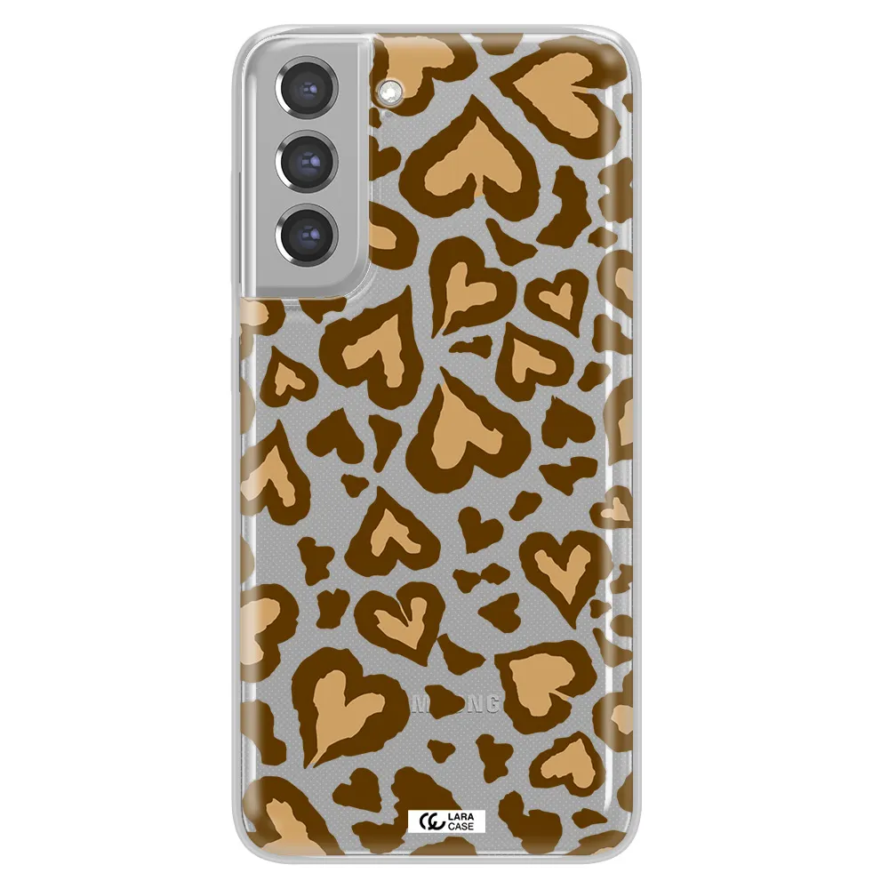 Heart Leopard Samsung A21 Fe Clear TPU Case