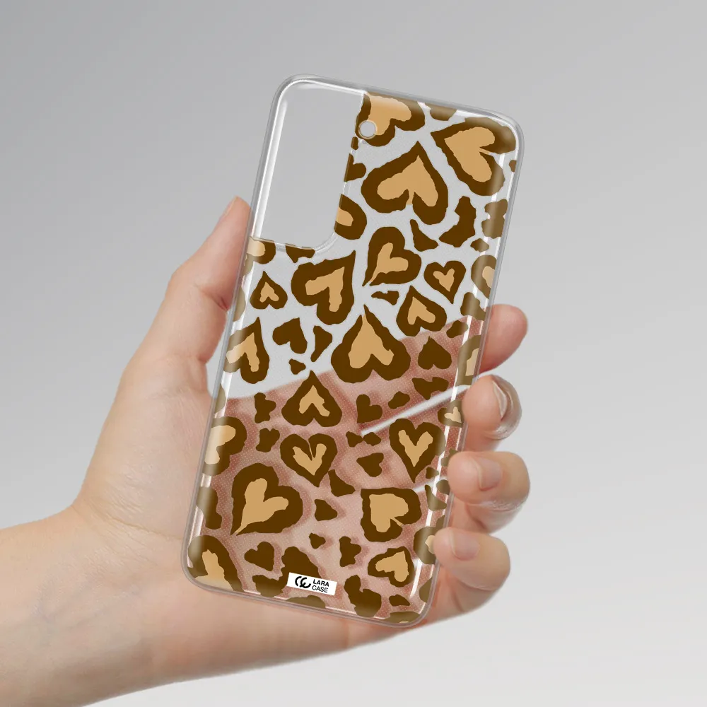 Heart Leopard Samsung A21 Fe Clear TPU Case