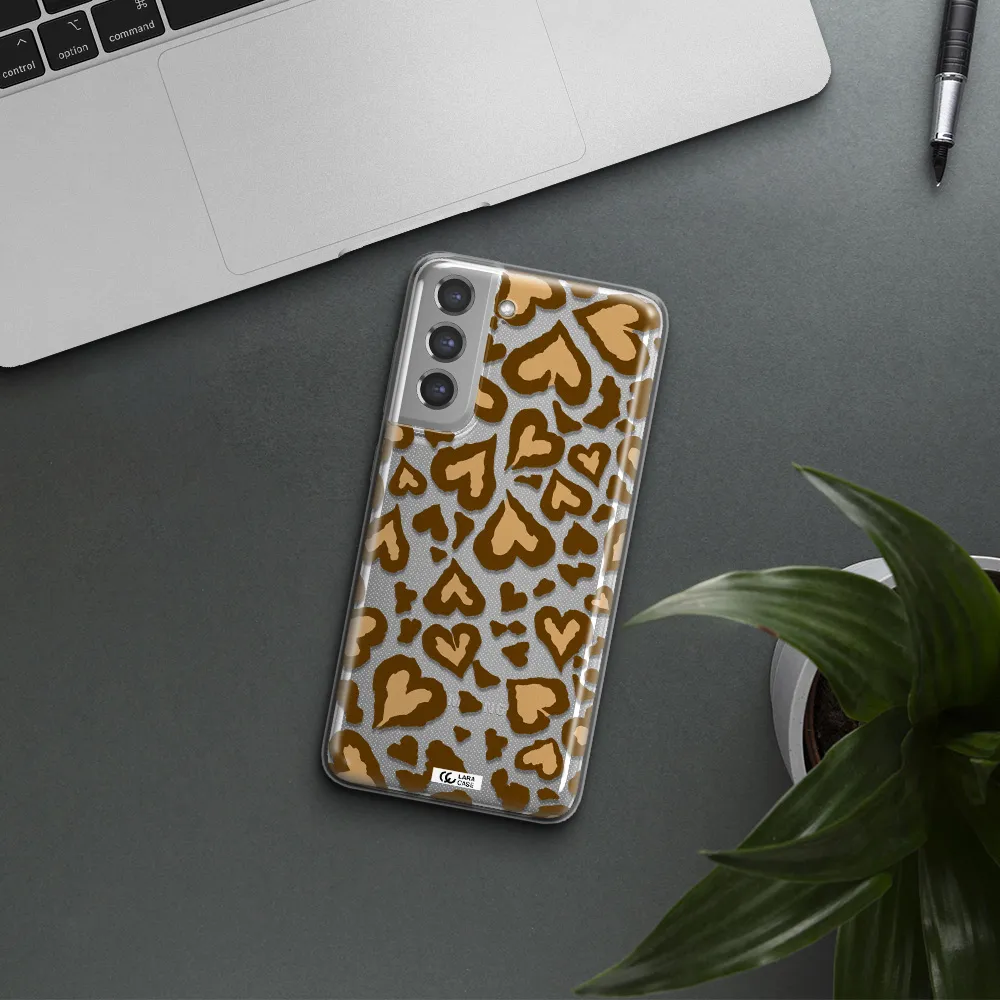 Heart Leopard Samsung A21 Fe Clear TPU Case