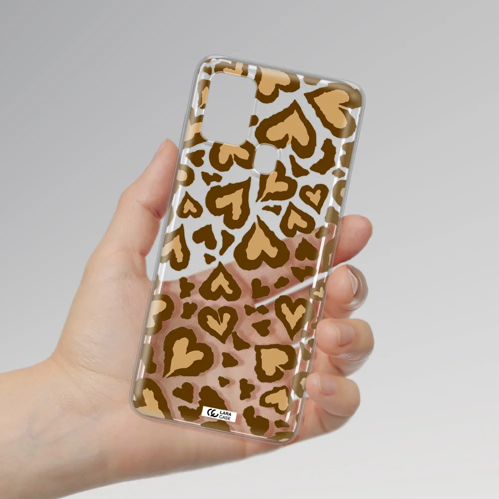 Heart Leopard Samsung A21S Clear TPU Case