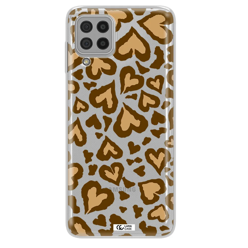 Heart Leopard Samsung A22 4g Clear TPU Case