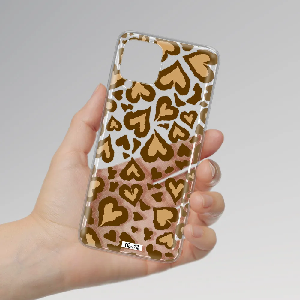 Heart Leopard Samsung A22 4g Clear TPU Case