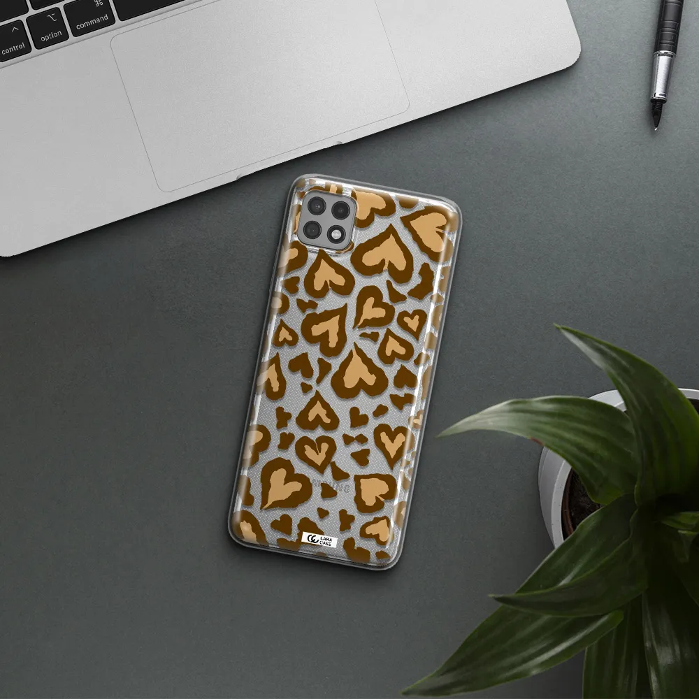 Heart Leopard Samsung A22 5g Clear TPU Case