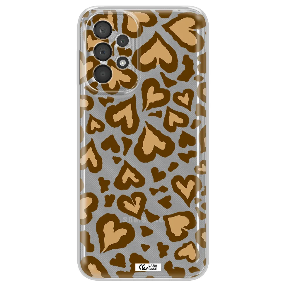 Heart Leopard Samsung A23 5G Clear Tpu Case