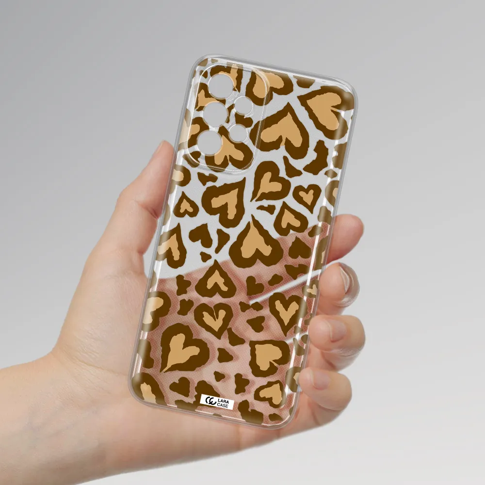 Heart Leopard Samsung A23 5G Clear Tpu Case