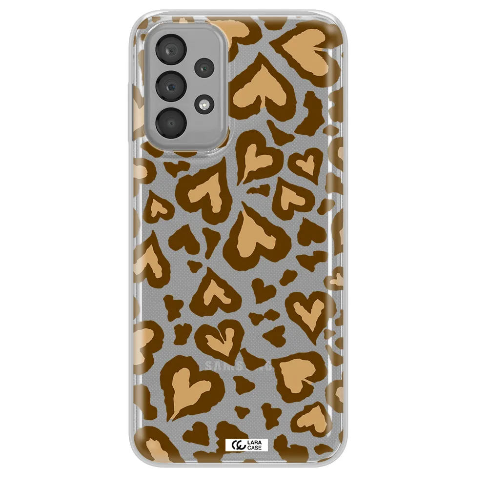 Heart Leopard Samsung A23 Clear TPU Case