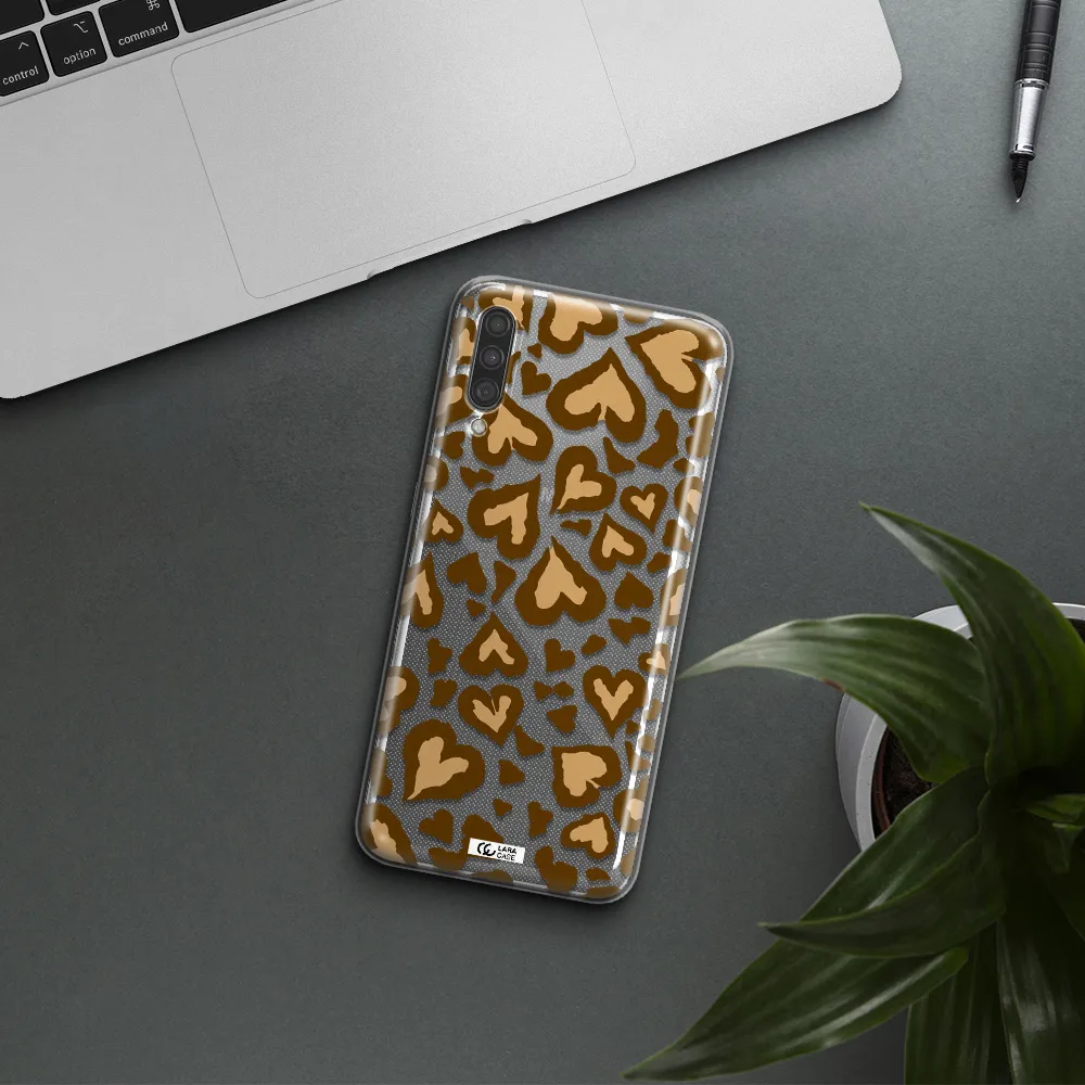 Heart Leopard Samsung A30S Clear TPU Case