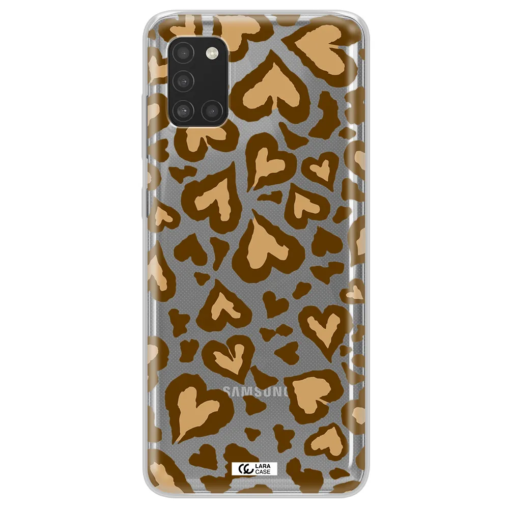 Heart Leopard Samsung A31 Clear TPU Case