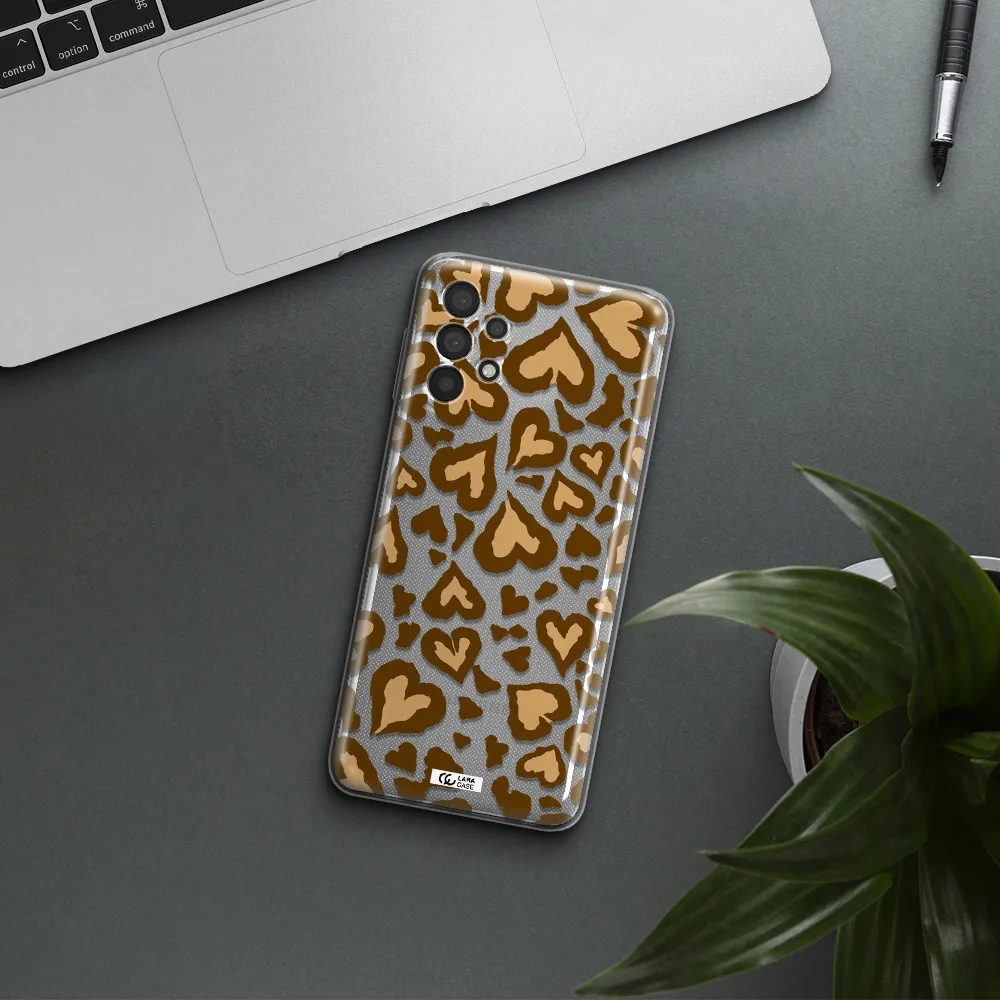 Heart Leopard Samsung A32 Clear TPU Case