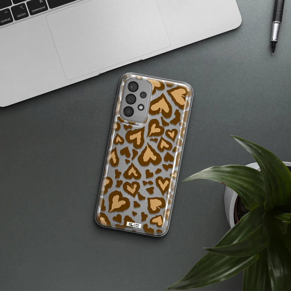 Heart Leopard Samsung A33 Clear TPU Case