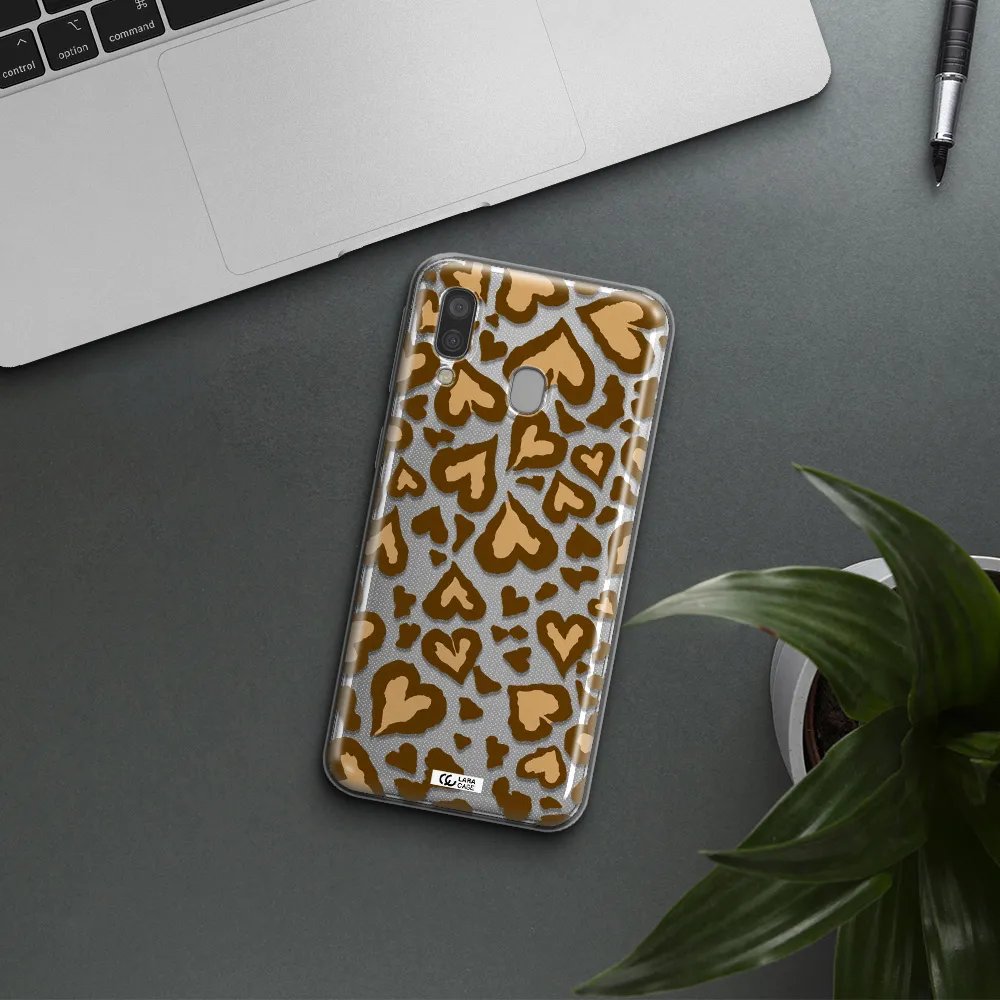 Heart Leopard Samsung A40 Clear TPU Case