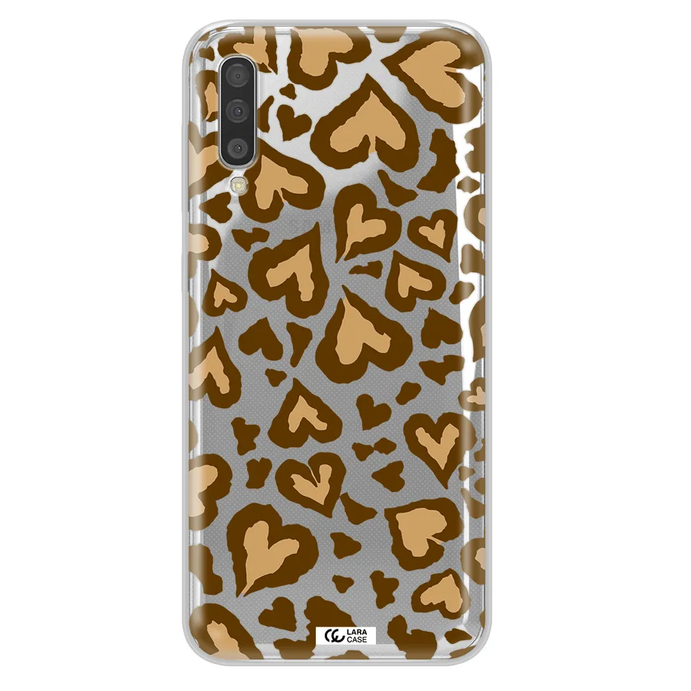 Heart Leopard Samsung A50 Clear TPU Case