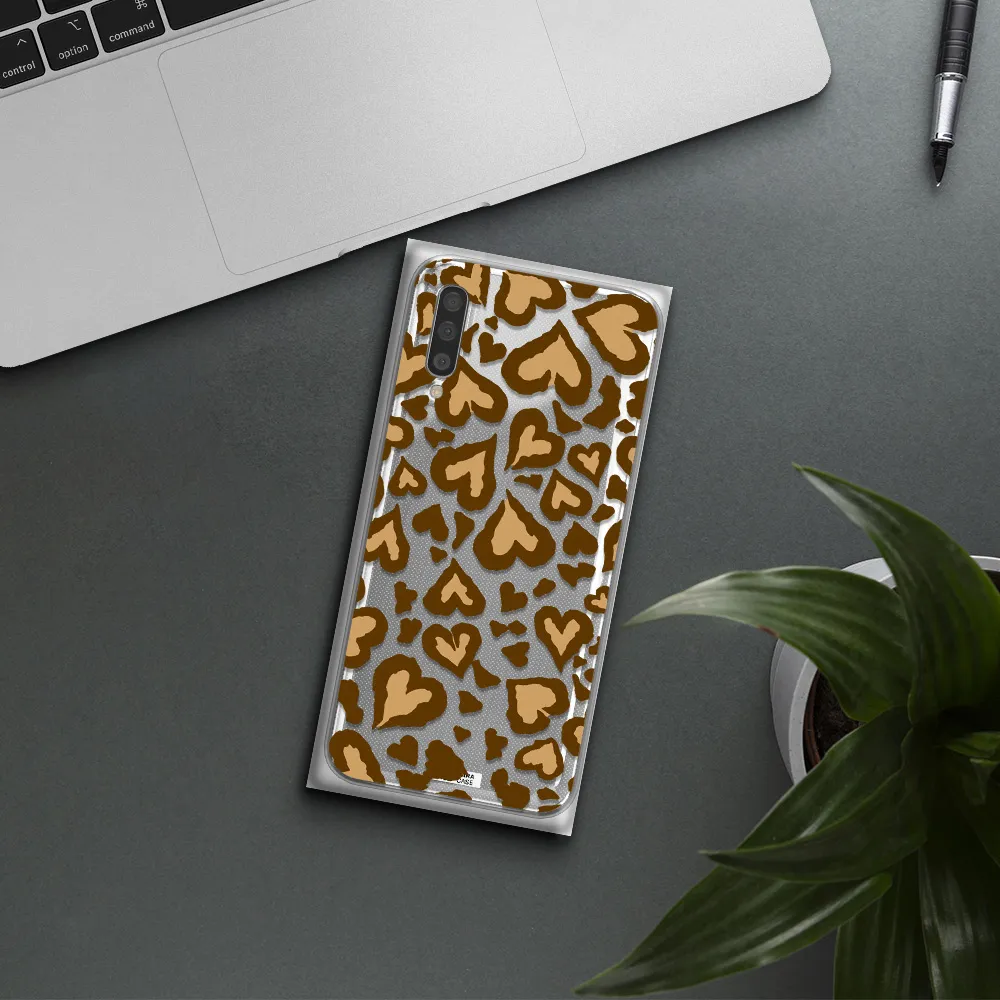 Heart Leopard Samsung A50S Clear Tpu Case