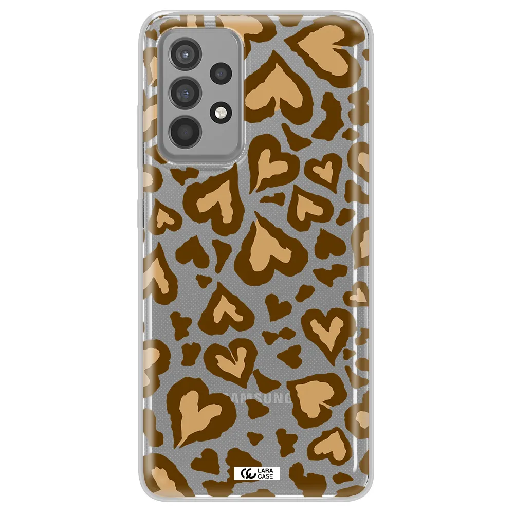 Heart Leopard Samsung A52 Clear TPU Case