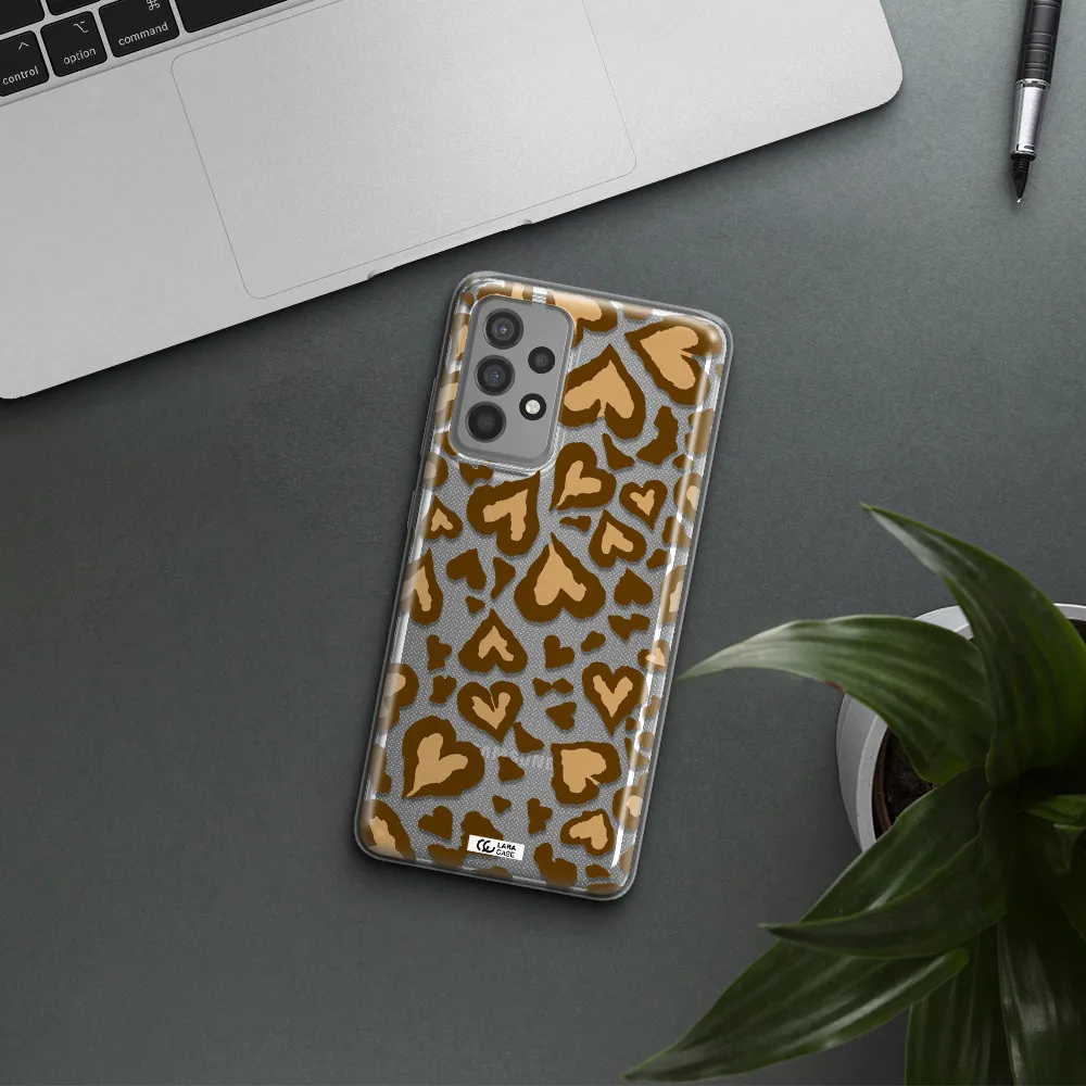 Heart Leopard Samsung A52 Clear TPU Case