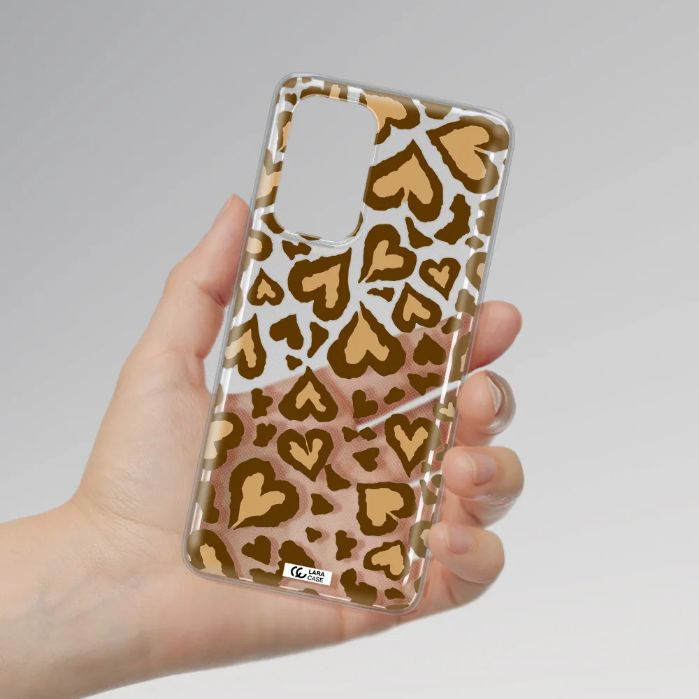 Heart Leopard Samsung A53 Clear TPU Case
