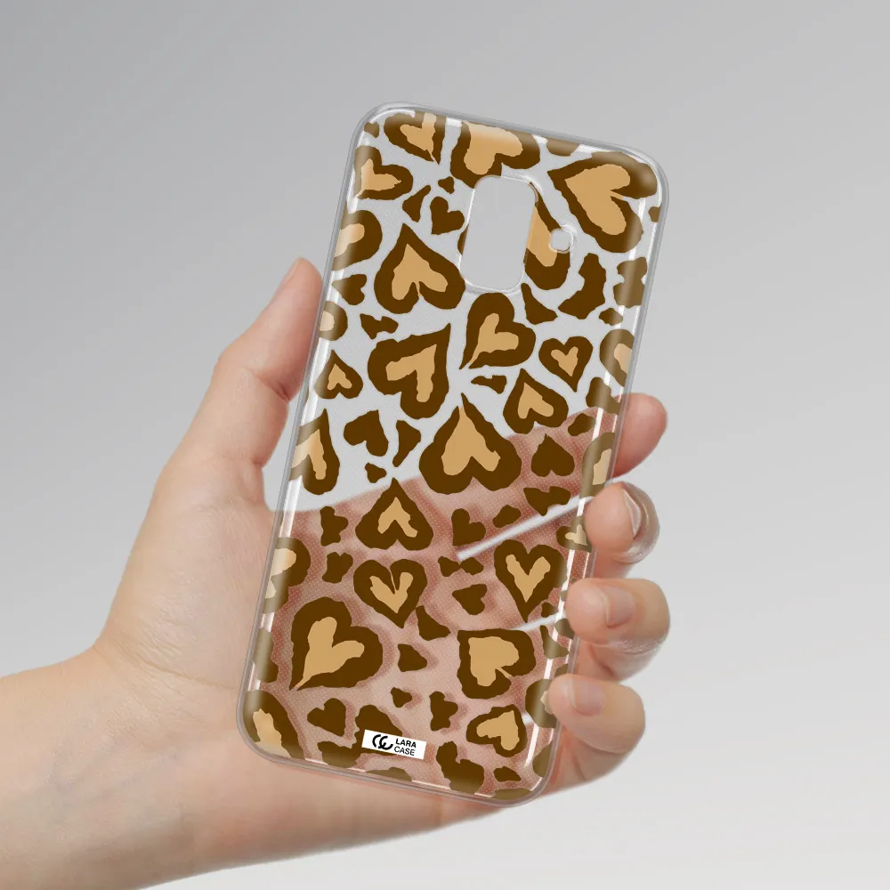 Heart Leopard Samsung A6 Clear TPU Case