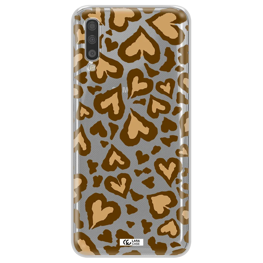 Heart Leopard Samsung A70 Clear TPU Case