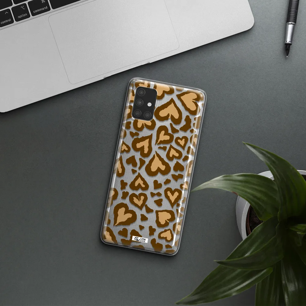 Heart Leopard Samsung A71 Clear TPU Case