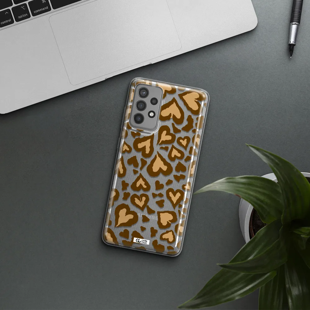 Heart Leopard Samsung A72 Clear TPU Case