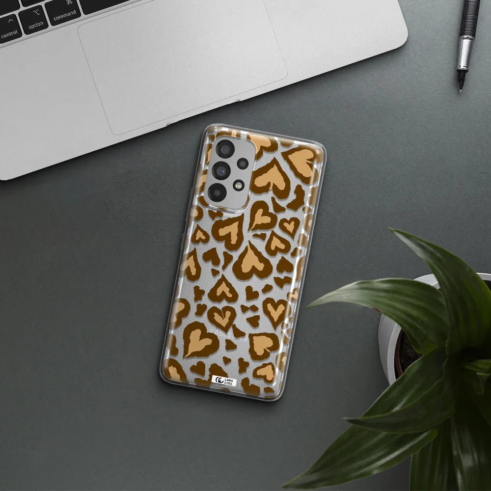 Heart Leopard Samsung A73 Clear TPU Case