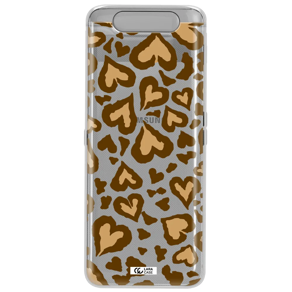 Heart Leopard Samsung A80 Clear TPU Case
