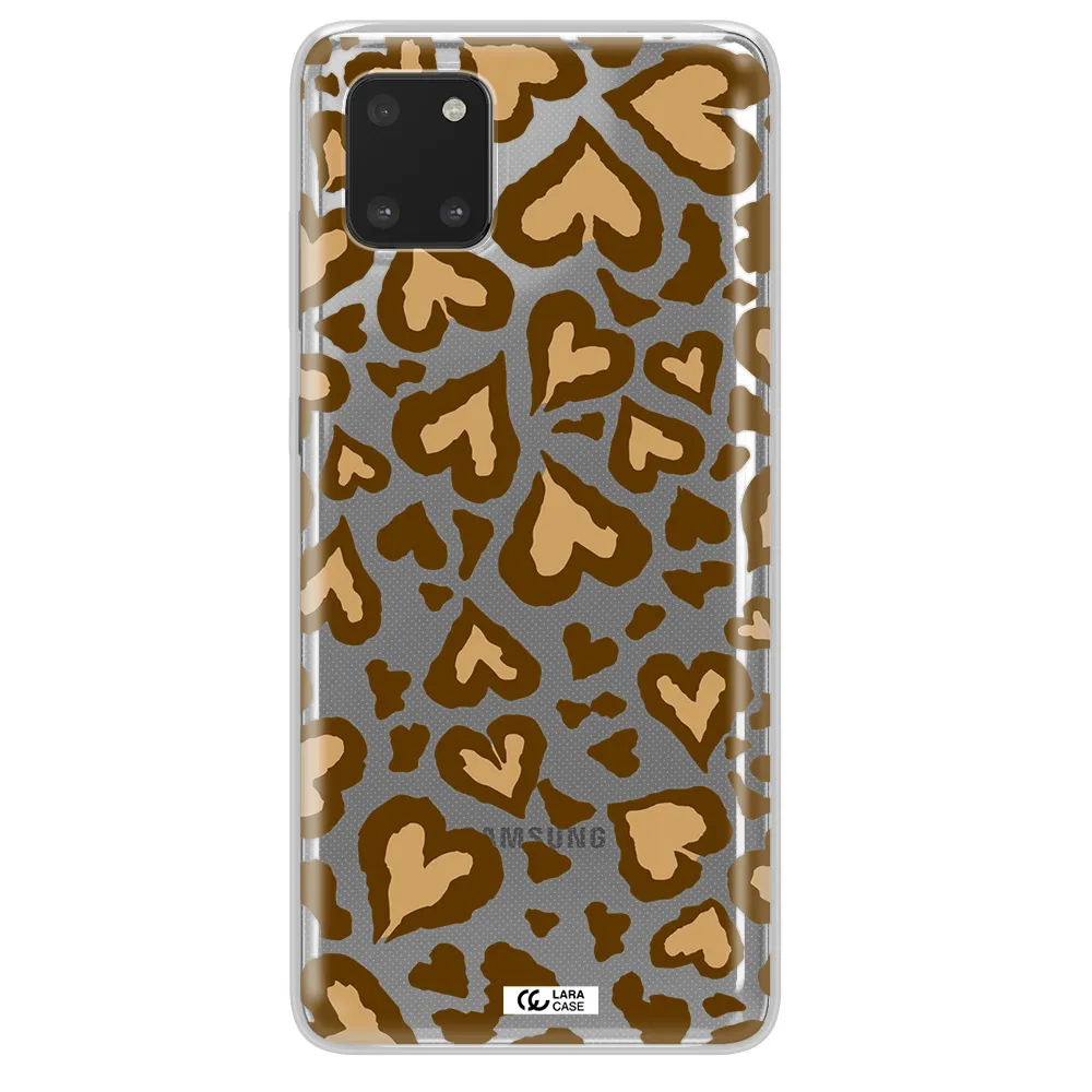 Heart Leopard Samsung A81 Clear TPU Case