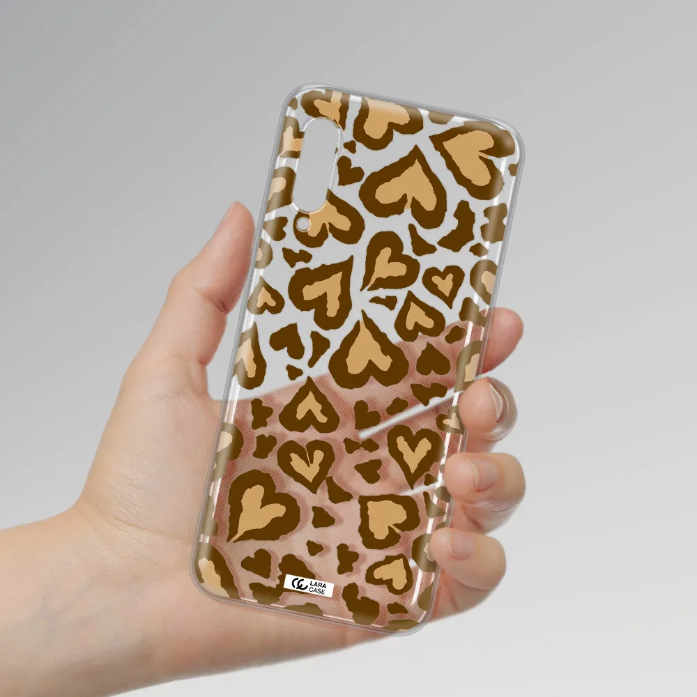 Heart Leopard Samsung A90 Clear TPU Case